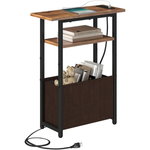3-Tier Sofa Couch Narrow Side Table With Charging Station (2 Colors)