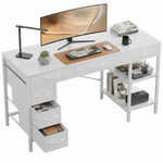 55" Concetta Computer Desk With 6 Drawers & 2 Open Shelves