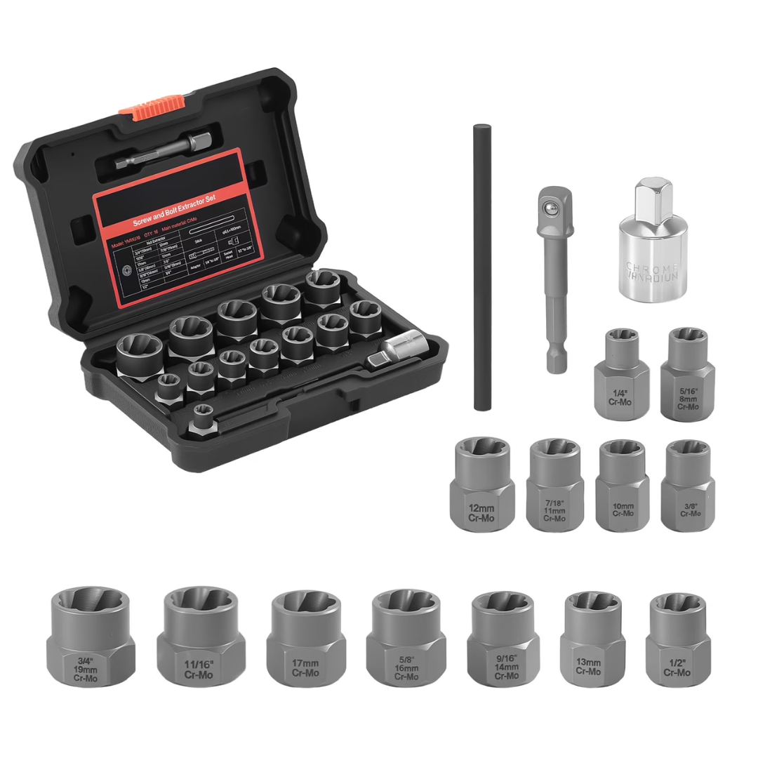 16-Piece KFFKFF Impact Bolt And Nut Remover Set