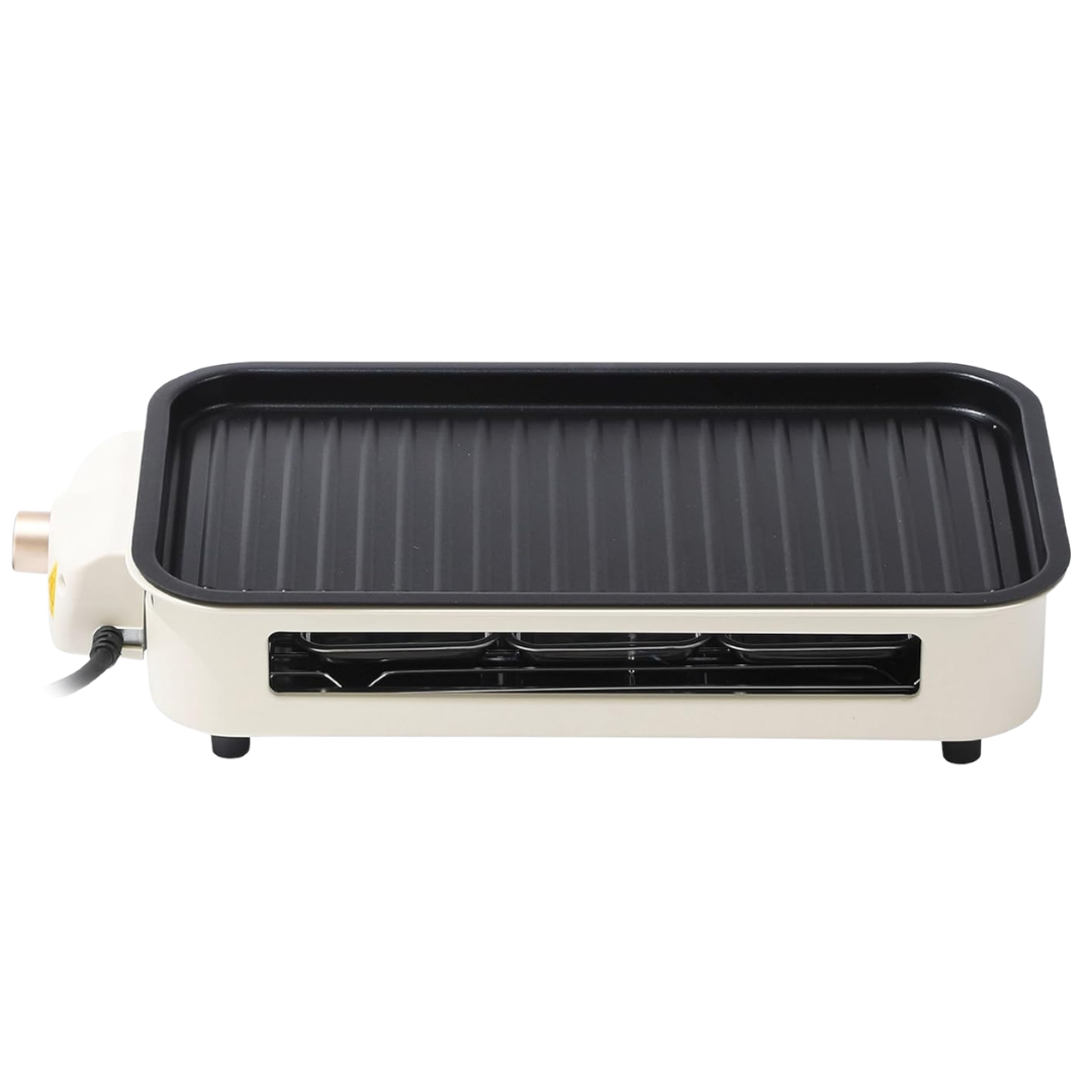 OVENTE 2-in-1 Electric Indoor Korean BBQ Grill W/ 3 Cheese Pans