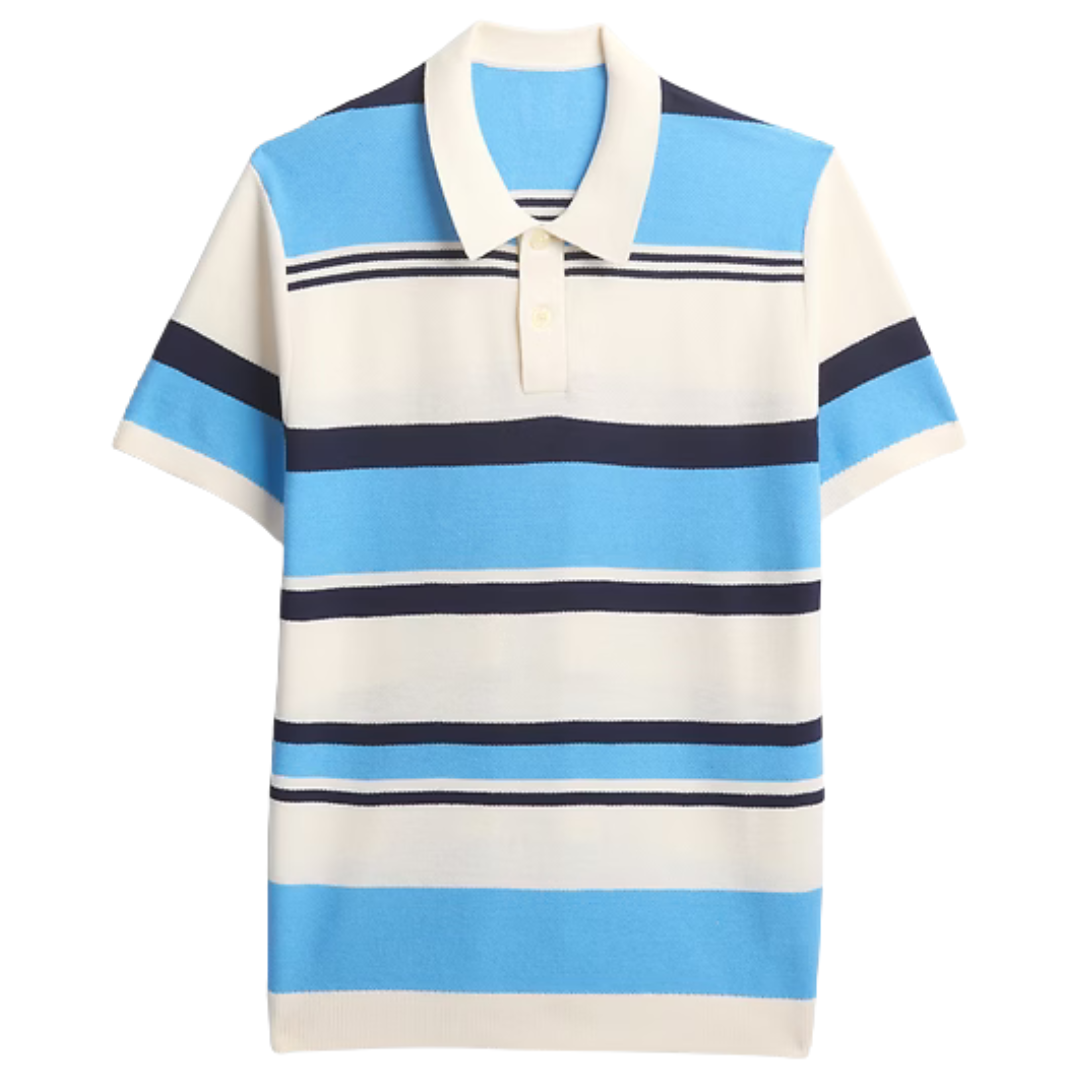 Gap Factory Men's Stripe Sweater Polo Shirt (4 Colors)