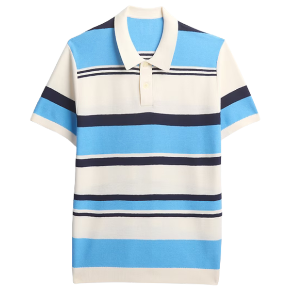 Gap Factory Men's Stripe Sweater Polo Shirt (4 Colors)