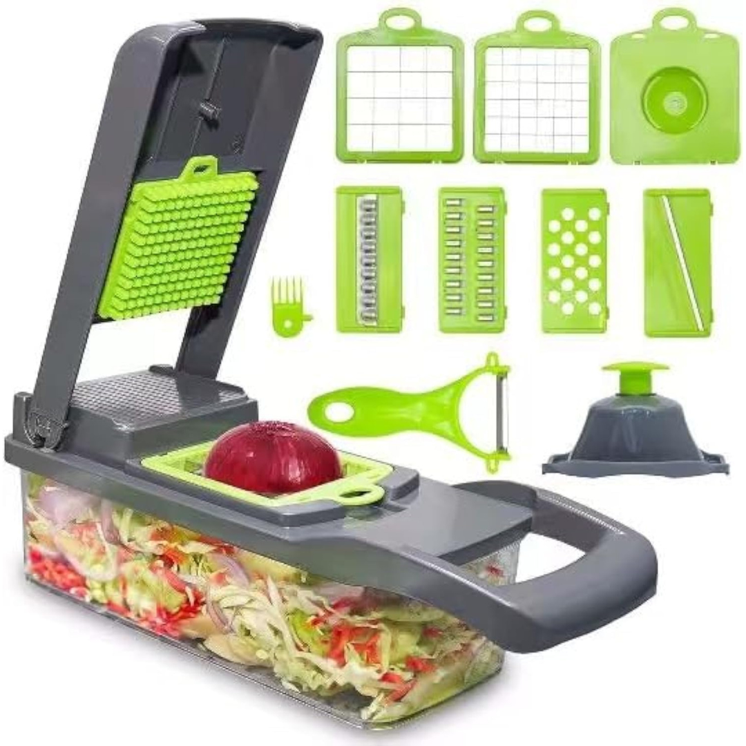 16-in-1 Multifunctional 8-Blades Food Chopper with Container