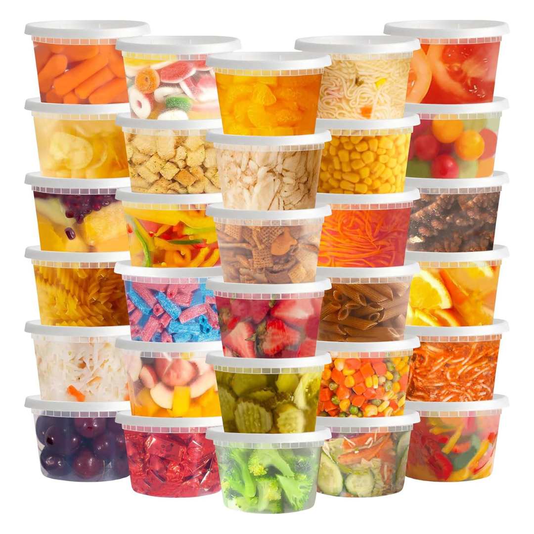 50-Count 16oz Plastic Deli Containers With Lids