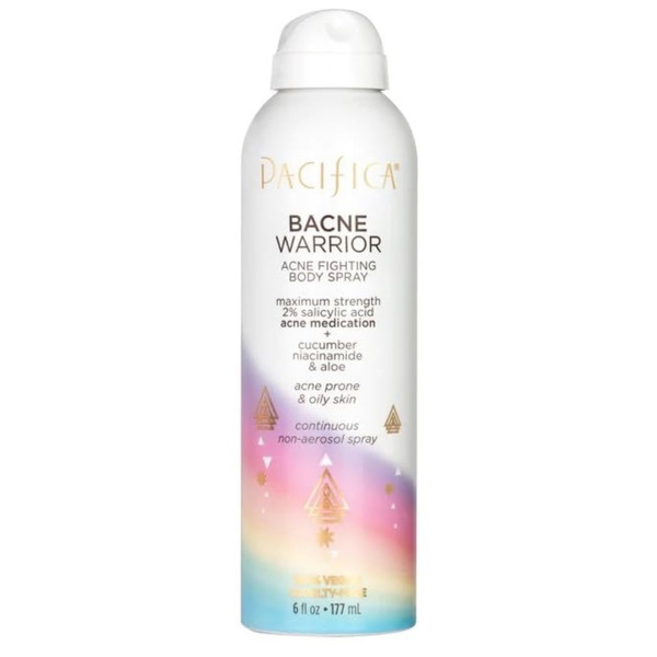 6 oz Pacifica Bacne Warrior Back Acne Spray With Niacinamide & Aloe