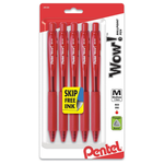 5-Pack Pentel Wow! Retractable Ballpoint Pen