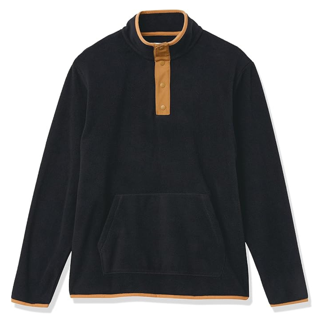Amazon Essentials Men's Snap-Front Pullover Polar Fleece Jacket (Medium)