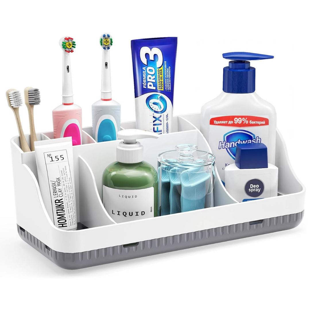 7 Slots Bathroom Counter Organizer And Storage