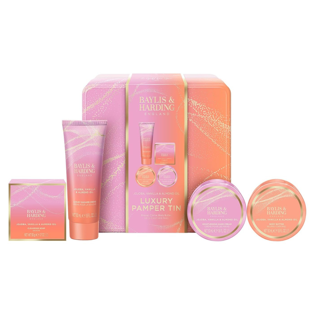Women's Jojoba Vanilla & Almond Oil Luxury Pamper Tin Gift Set