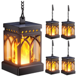 4-Pack Waterproof Flickering Flame Solar Lantern Lights