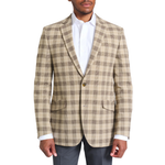 Savile Row Co Camel Glen Plaid Blazer