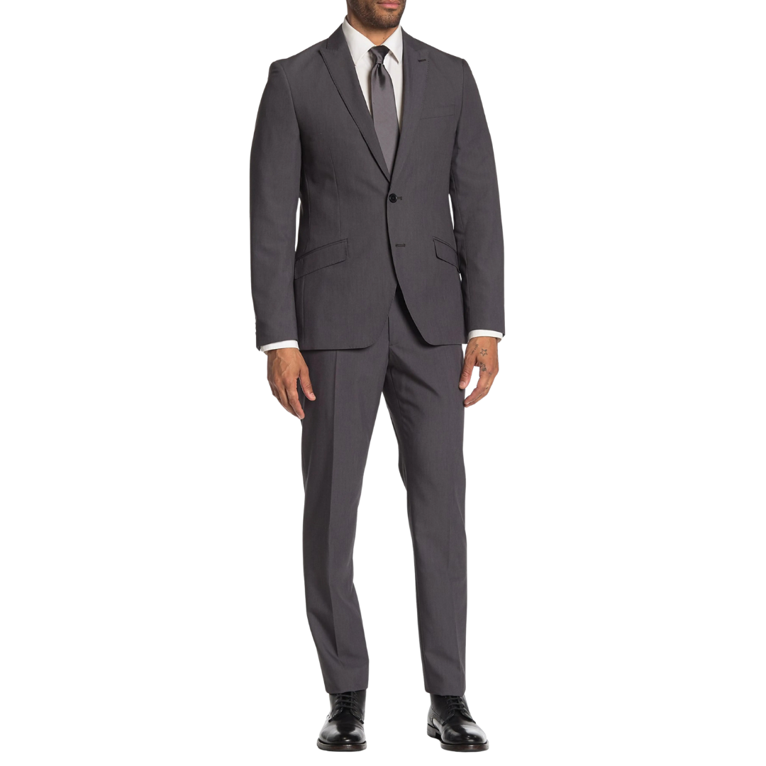 SAVILE ROW CO Brixton Two Button Notch Lapel Extra Trim Suit