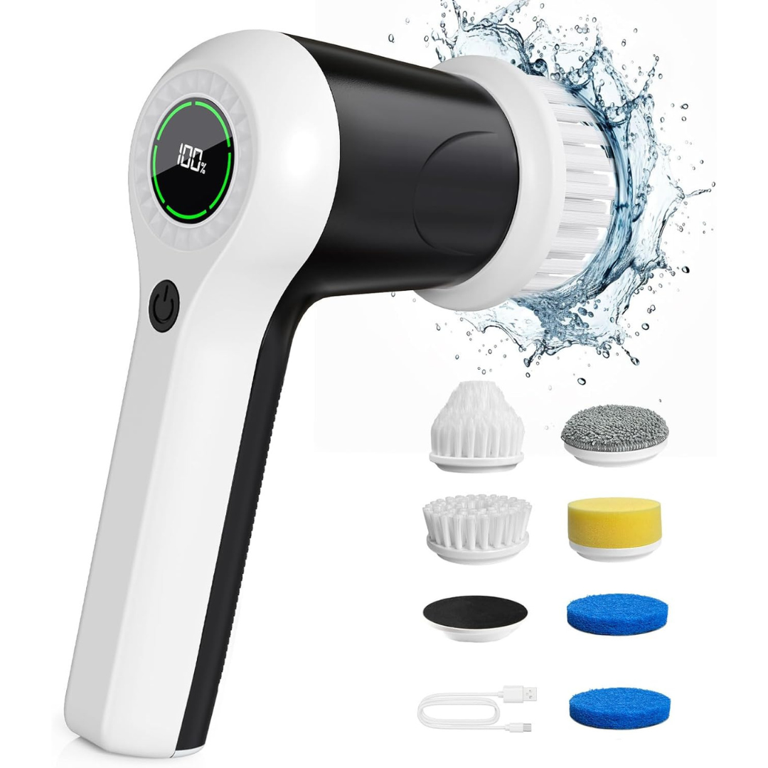 Puftem 2-Speed Cordless Electric Spin Scrubber