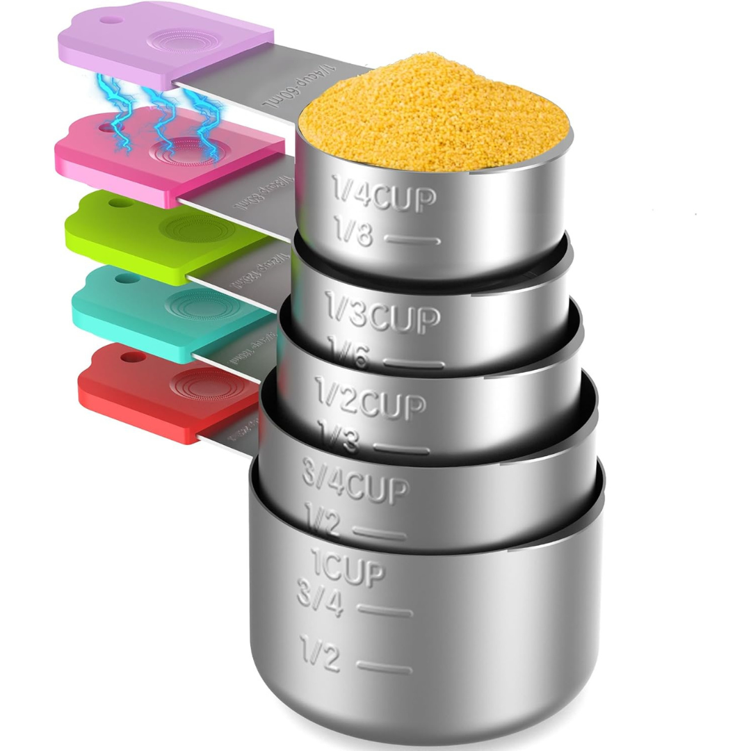 5-Pack Minteem Stainless Steel Nesting Magnetic Measuring Cups