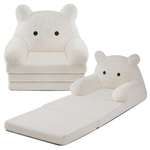 20" Foldable Kids Sofa With Teddy Bear Toddler Couch