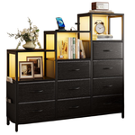 Seetech 52'' 9-Drawer Dresser With LED Lights & Charging Station