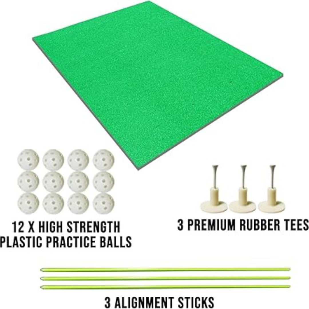 4' x 5' Premium Quality Golf Practice Mat w/ Balls & Tees