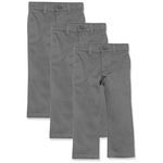 3-Pack Amazon Essentials Boys Straight-Fit Flat-Front Pants