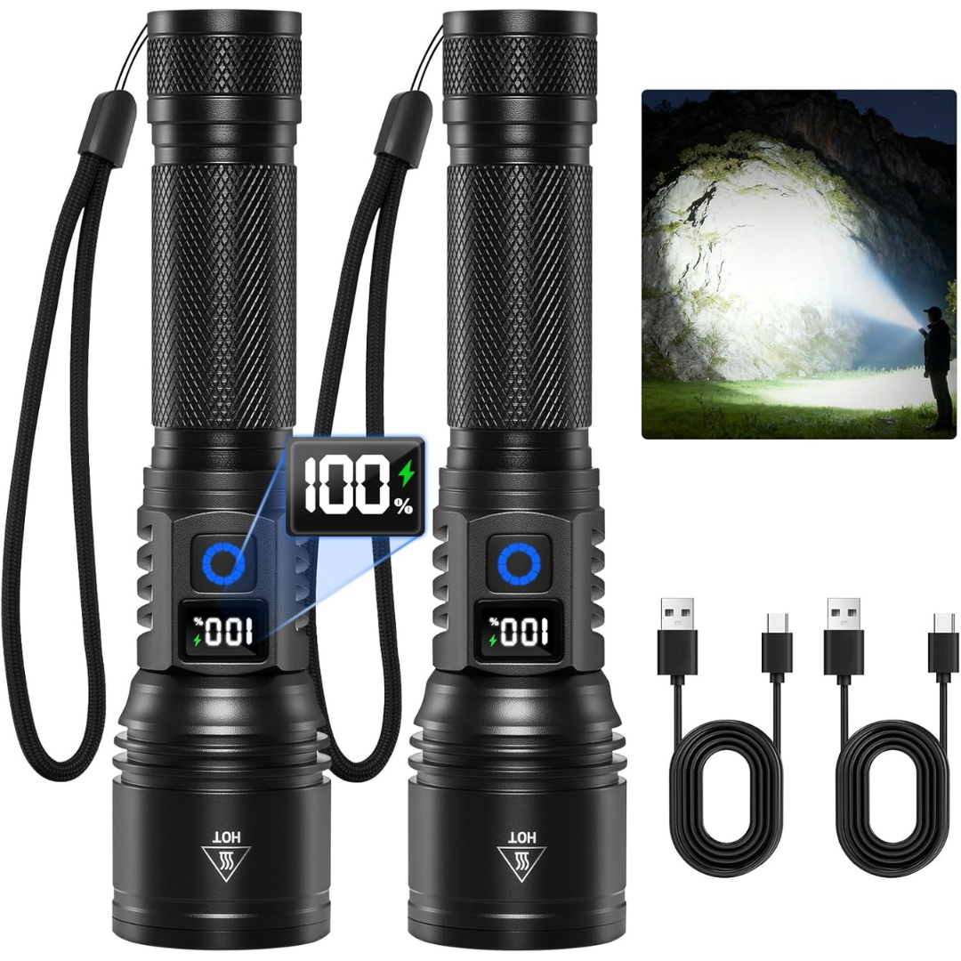 2-Pack Rechargeable 5Modes Super Bright 700 Lumens Flashlights