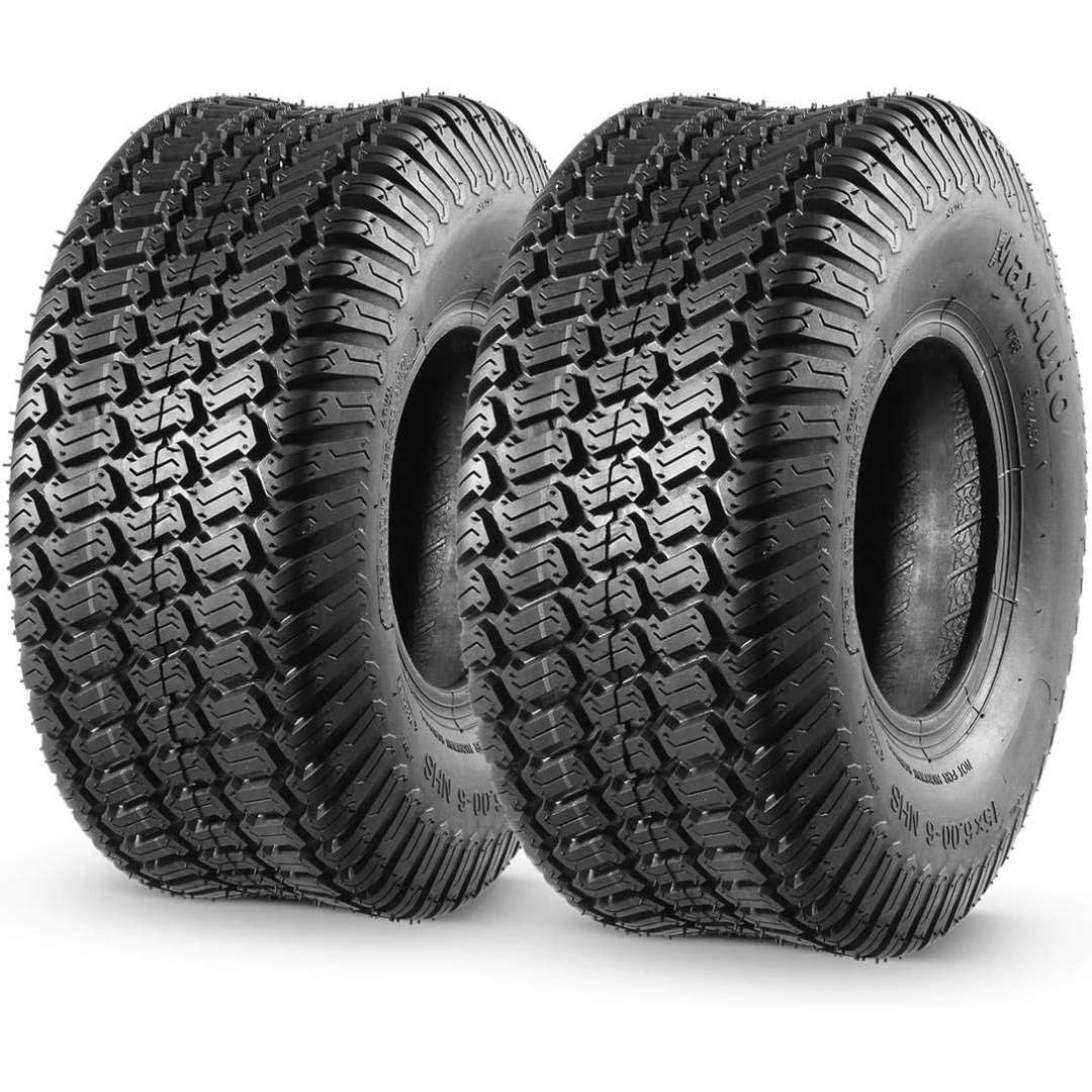Set of 2 MaxAuto15x6.00-6 Lawn Mower Tire,15x6-6 Front Turf Tires