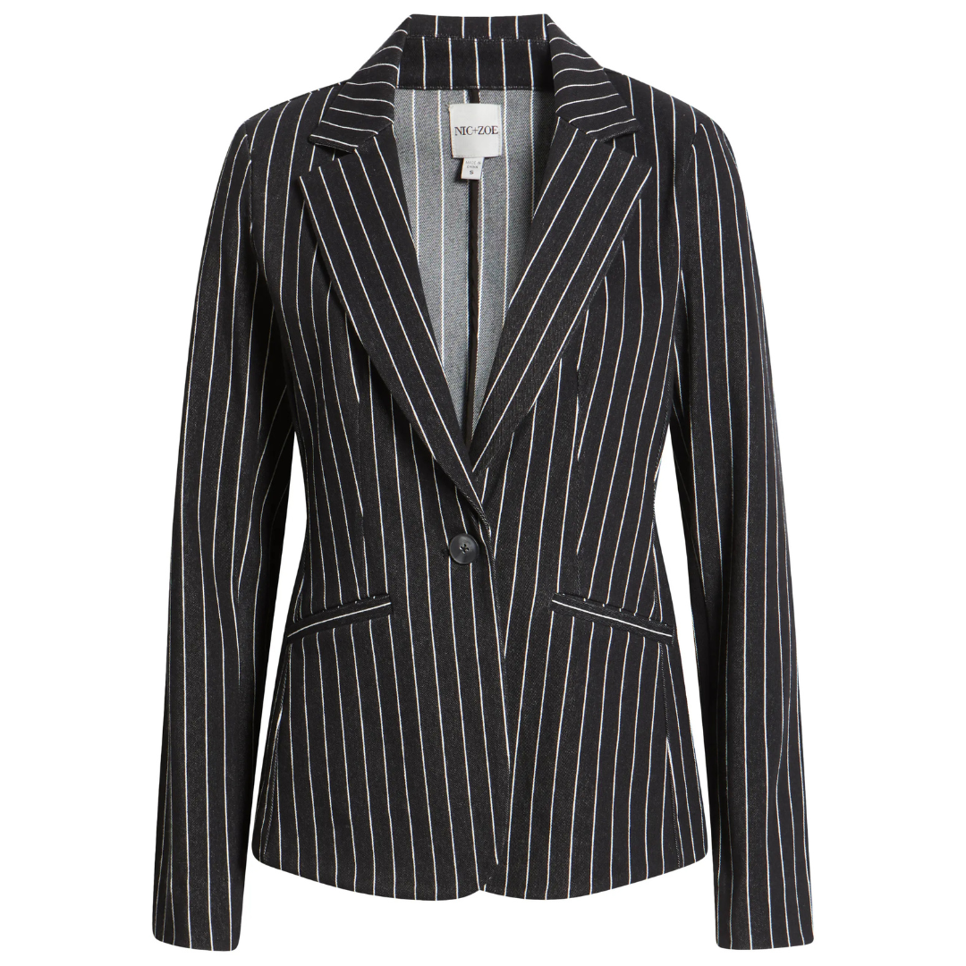 NIC+ZOE Women's Railroad Stripe Stretch Blazer