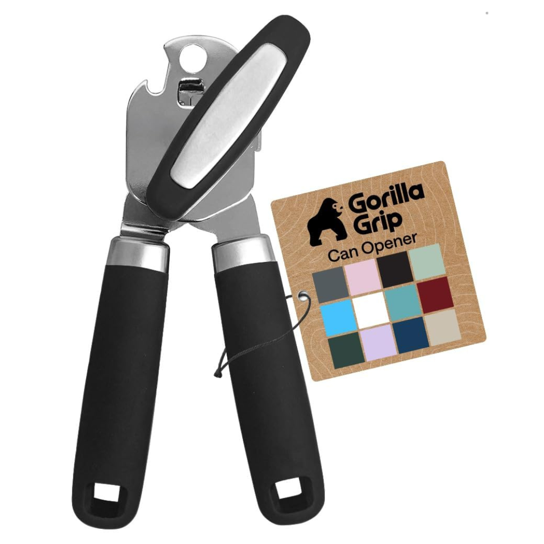 Gorilla Grip Heavy Duty Stainless Steel Can Opener (Black)
