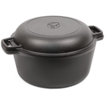 Commercial CHEF 5-Quart Cast Iron Dutch Oven With Skillet Lid