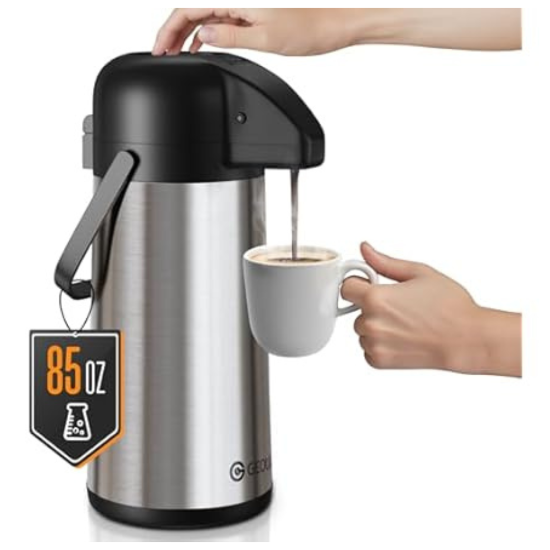 85oz Geouja Airpot Coffee Carafe For Keeping Hot