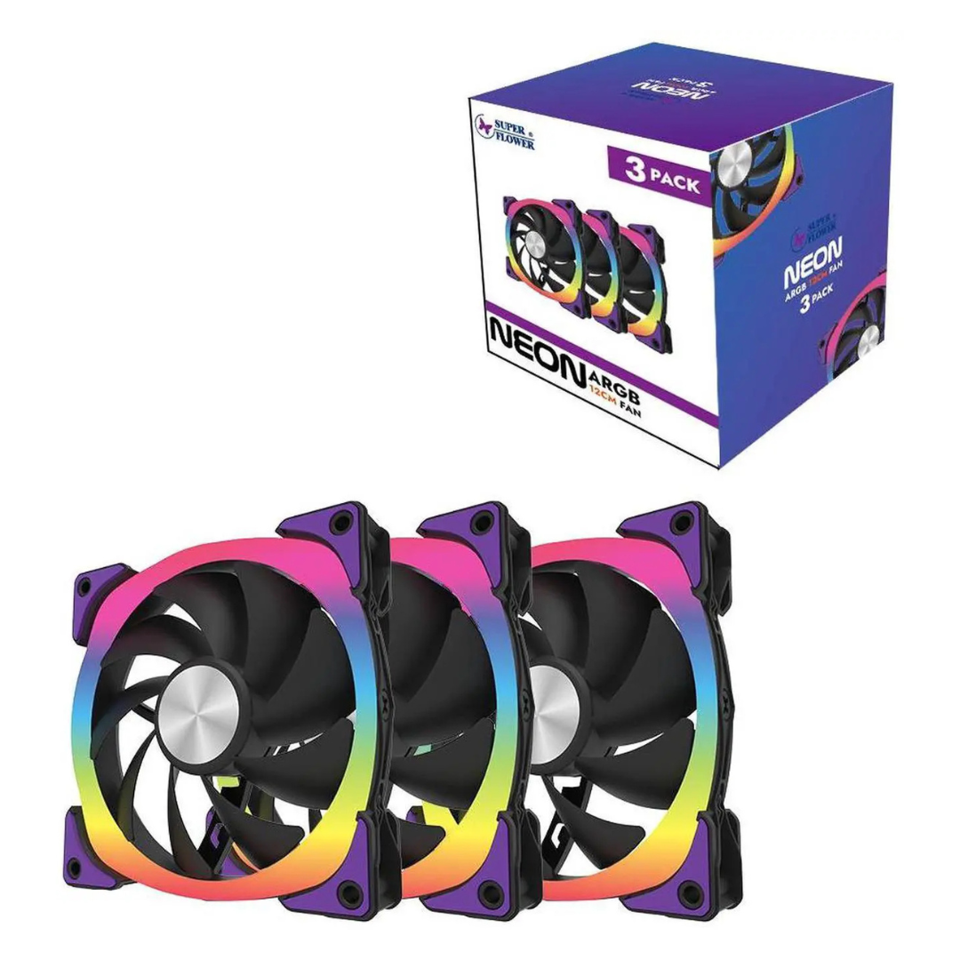 3-Pack Super Flower NEON ARGB 120mm Fan