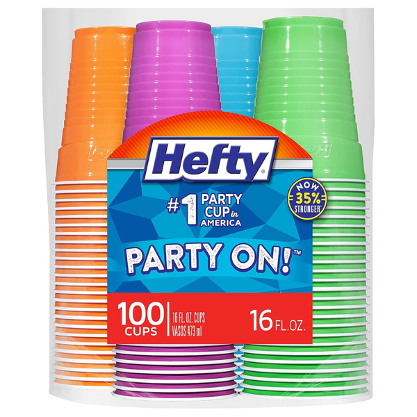100-Count 16-Oz Hefty Party On Disposable Plastic Cups