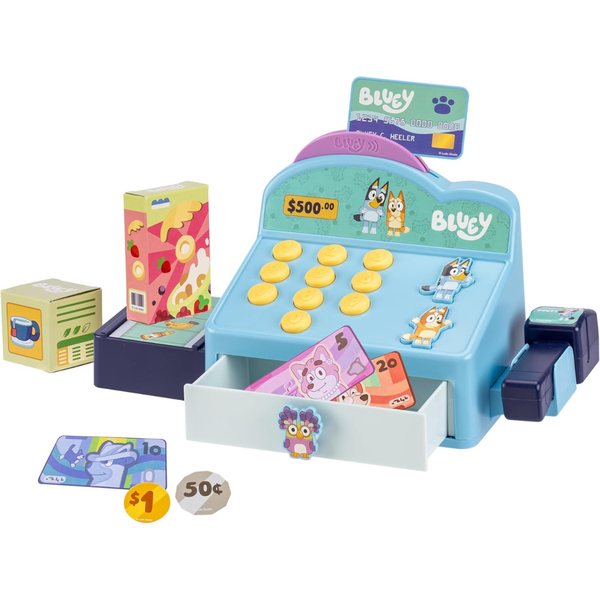 Bluey Interactive Play Cash Register Playset W/ Scanner & Play Money