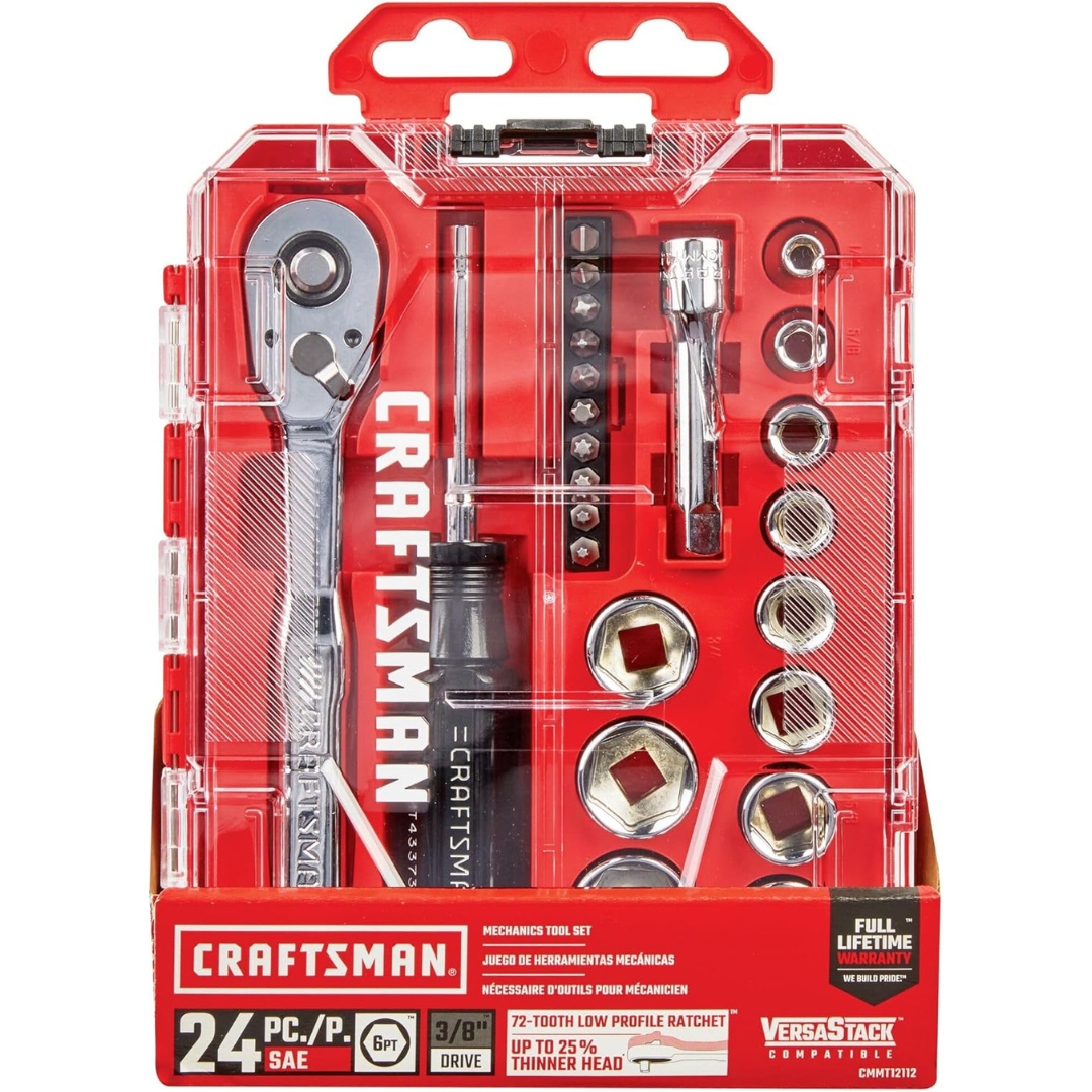 24-Piece Craftsman Mechanics 3/8" Drive SAE Tool Set