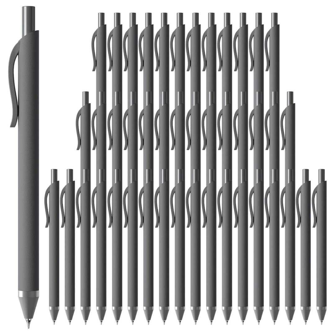 44-Pack Quick-Dry Retractable Black Gel Pens