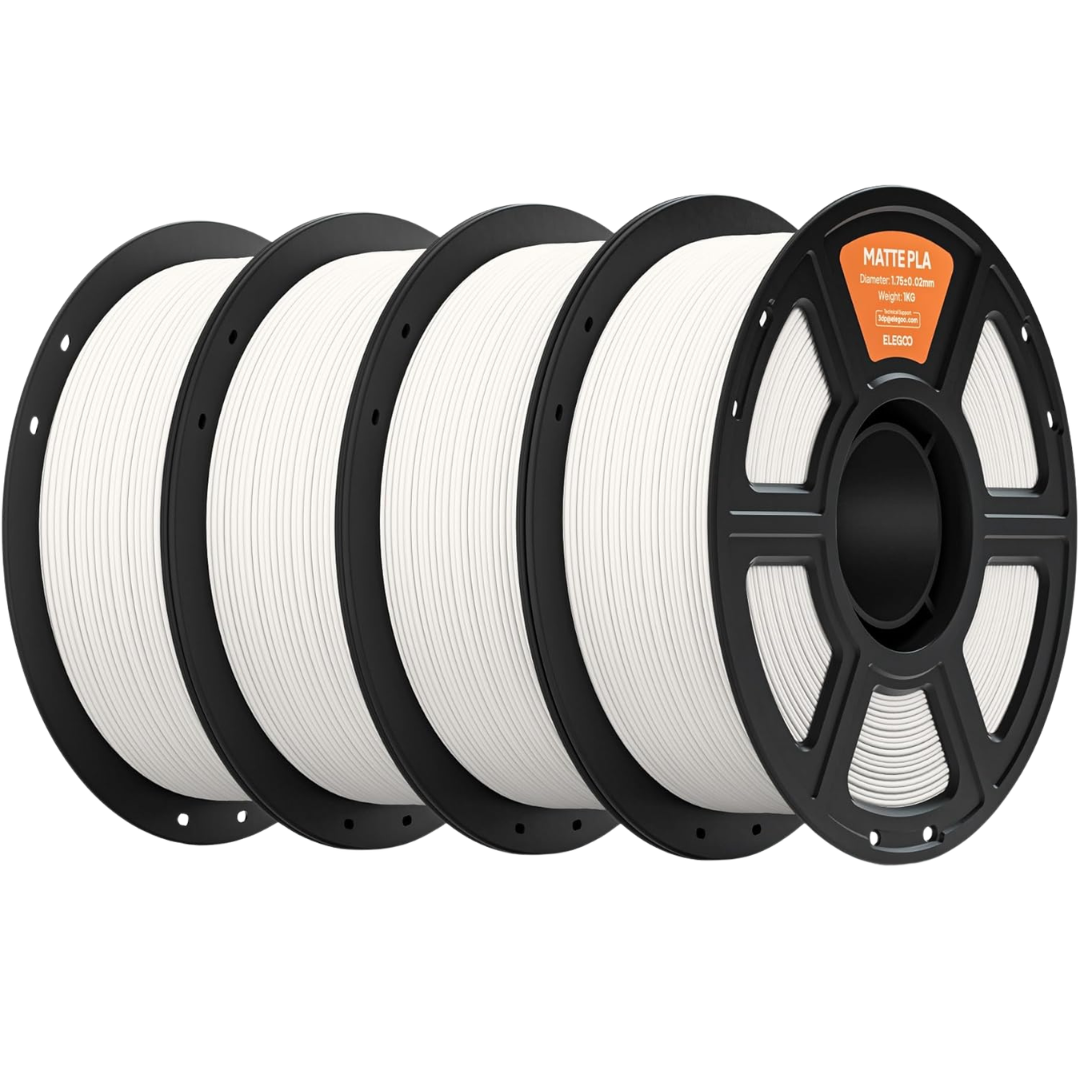 4-Pack 1-Kg ELEGOO 1.75mm Matte PLA 3D Printer Filament Spool