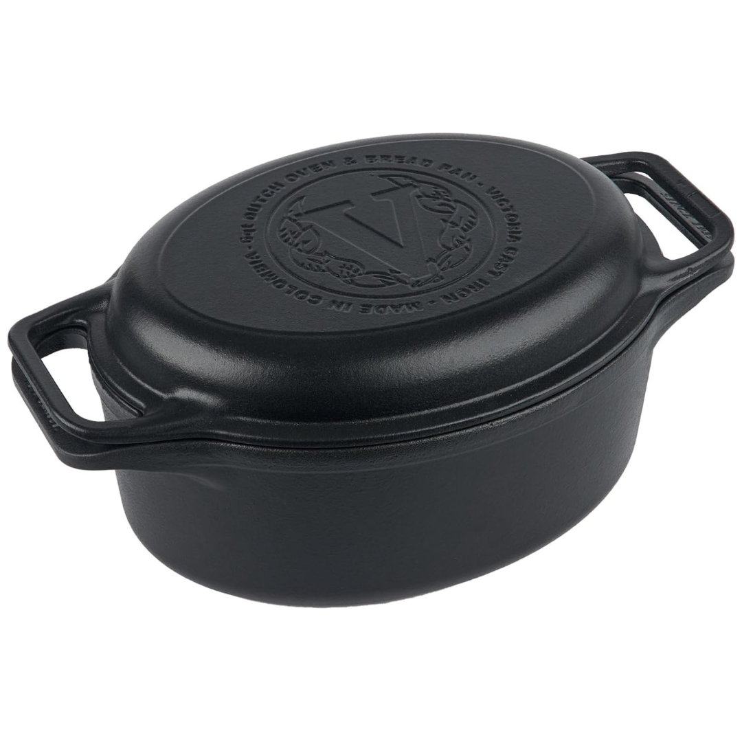 Victoria 6-Quart Cast Iron Oval Dutch Oven