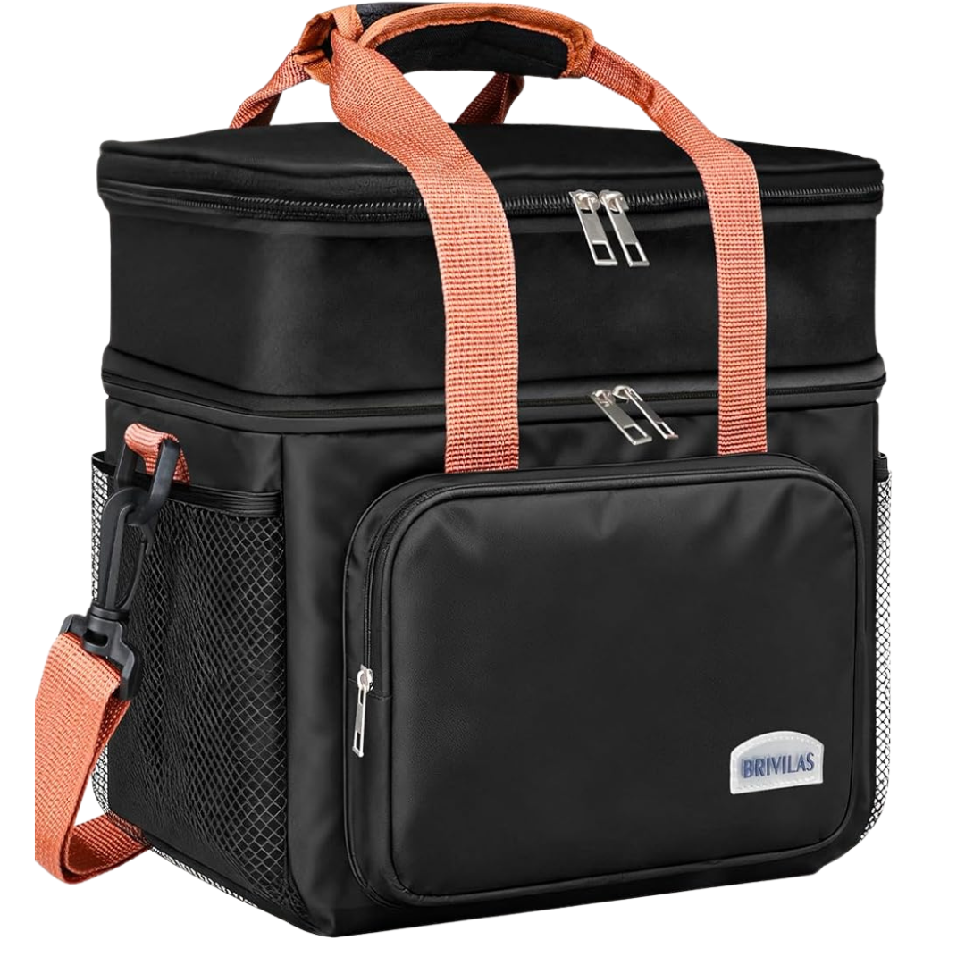 12L Double Deck Soft Leakproof Insulated Lunch Bag