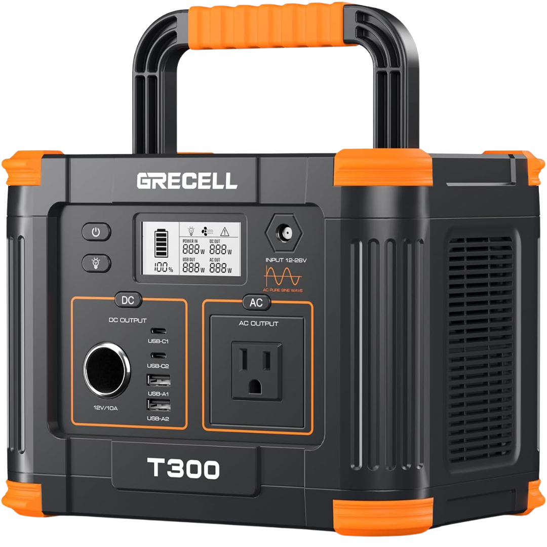 GRECELL 300W 230Wh Portable Power Station With USB-C PD & AC Outlet