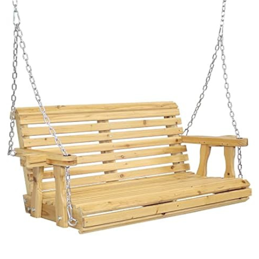 Sunnydaze 2-Person Traditional Wooden Porch Swing