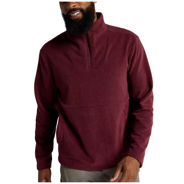 VRST Men's Outdoor Grid 1/4 Zip Pullover (Black Or Plum)