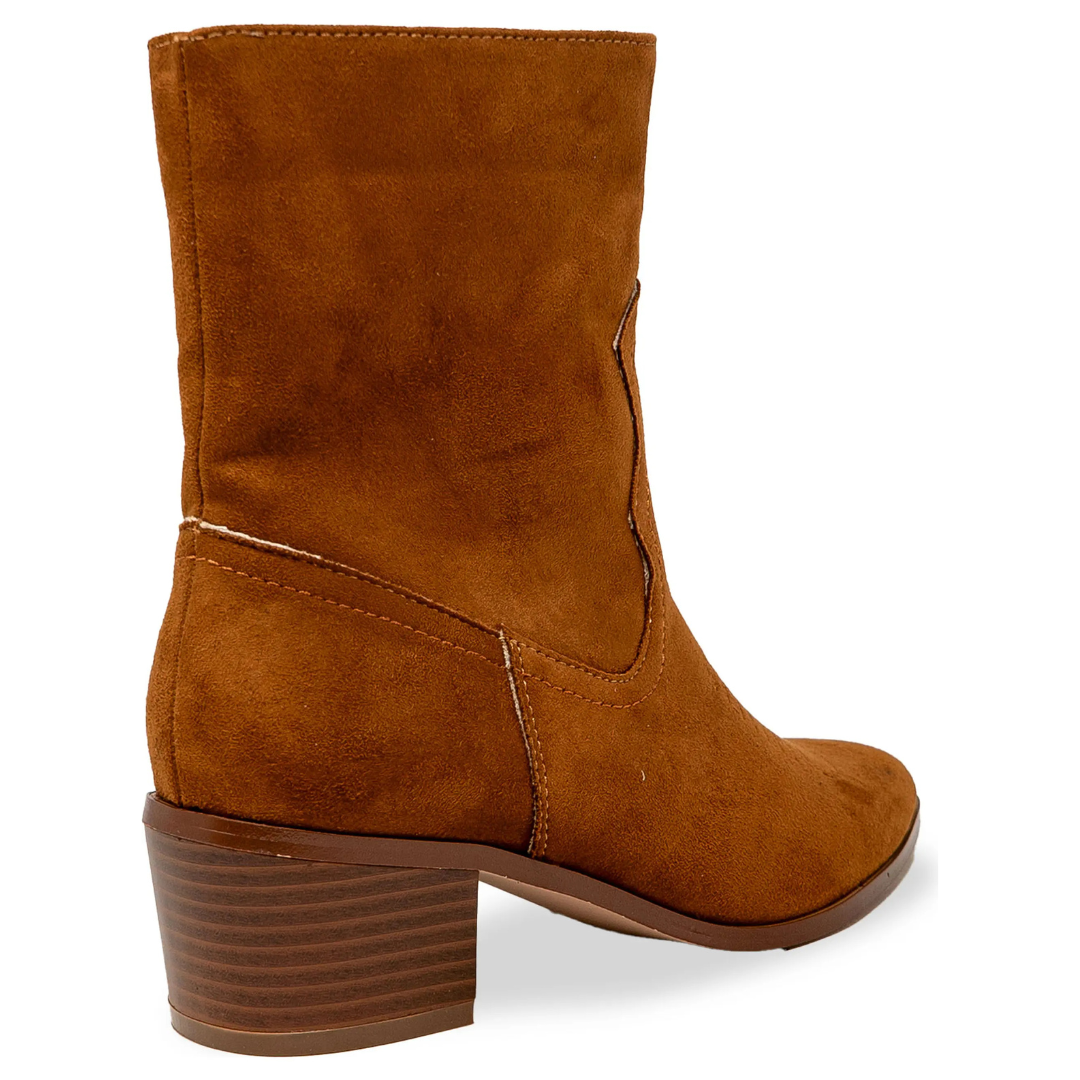 Chase And Chloe Women's Malena Western Boot (Taupe)