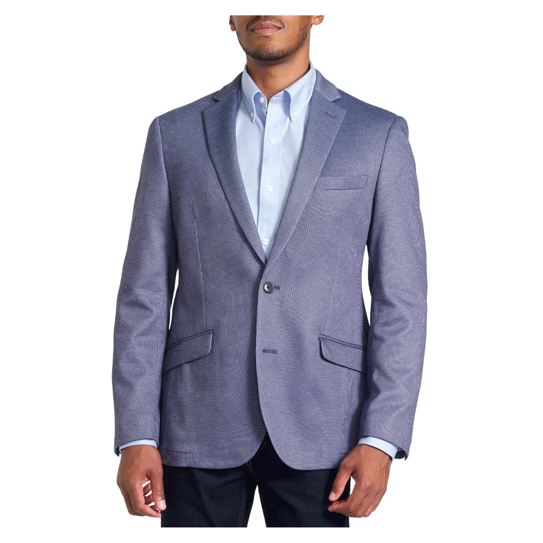 Savile Row Co Men's Blue Knit Blazer