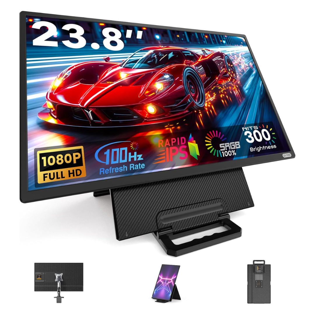 24" 1080P FHD Portable Monitor Laptop Screen Extender