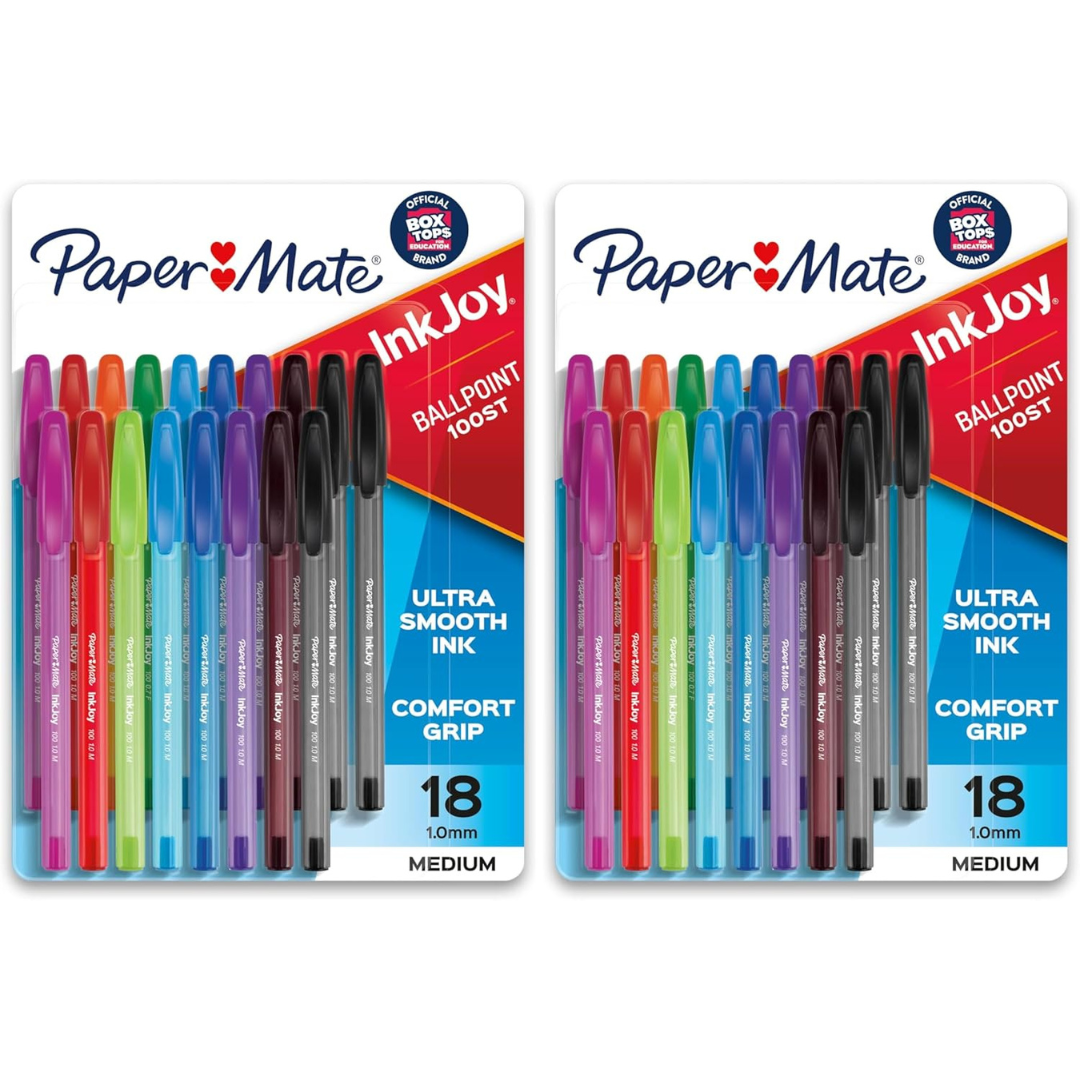 36-Count (2x18-ct) Paper Mate InkJoy 100ST Ballpoint Pens (Assorted)