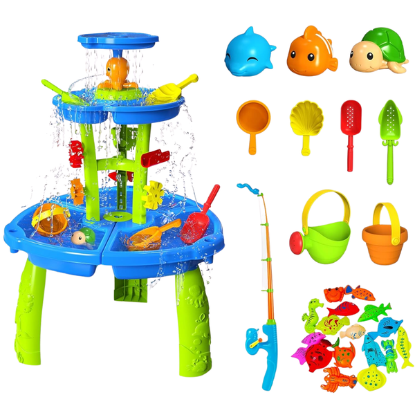 Water Play Table Set With Magnetic Fishing Game