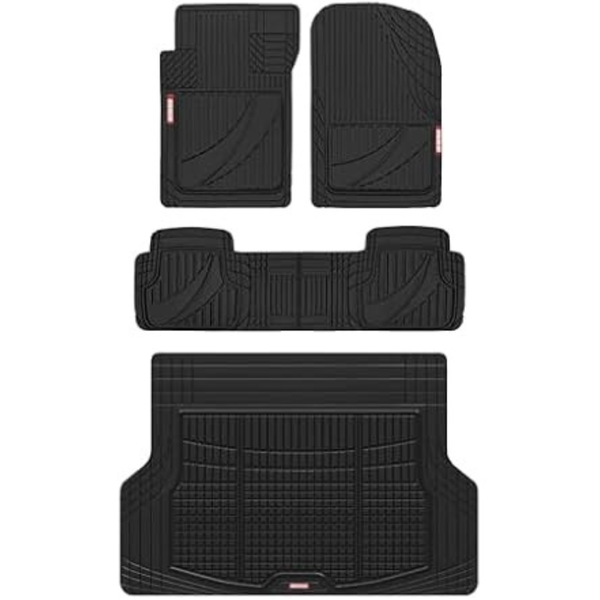 Motor Trend FlexTough Advanced Black Rubber Floor Mats