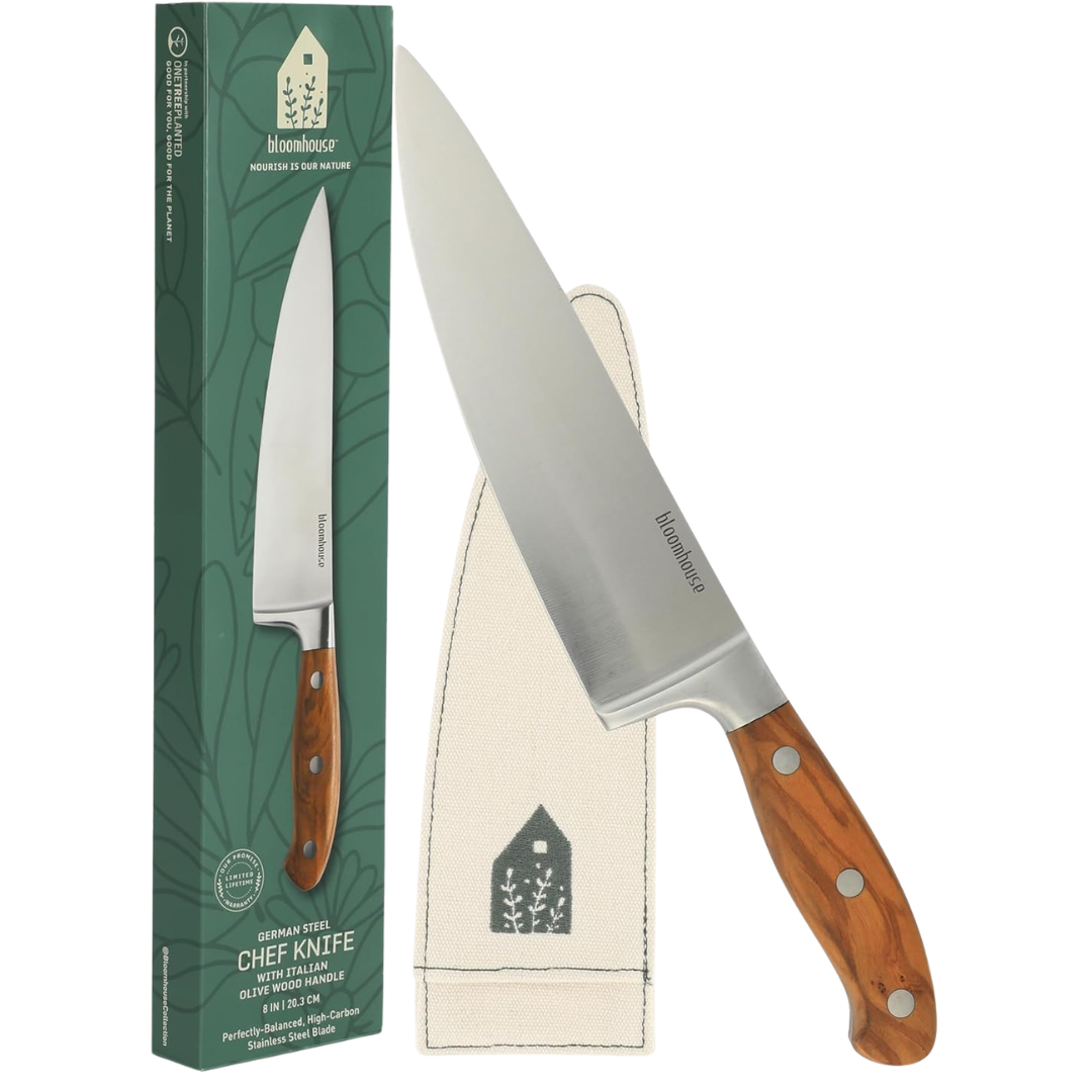 8" German Stainless Steel Blade Chef Knife W/ Wood Handle