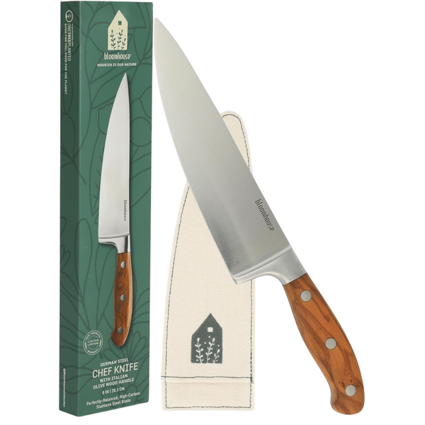 8" German Stainless Steel Blade Chef Knife W/ Wood Handle