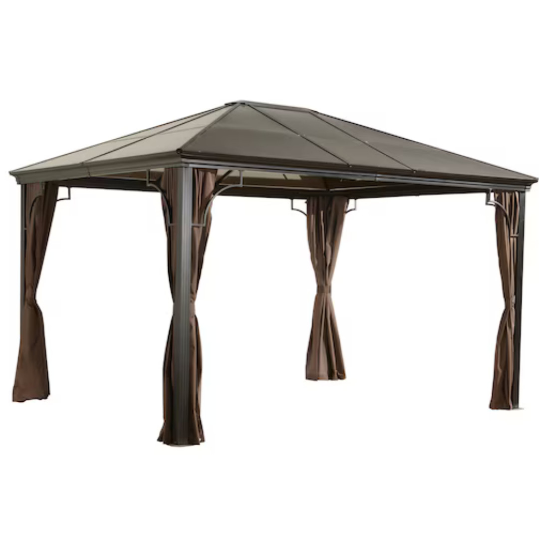 10-ft X 12-ft Sumatra Brown Gazebo With Hardtop Roof