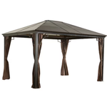 10-ft X 12-ft Sumatra Brown Gazebo With Hardtop Roof
