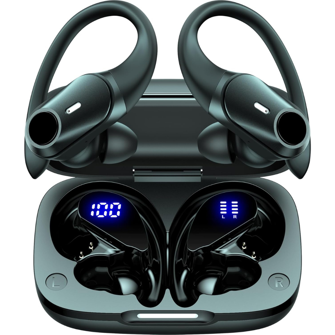 Golrex Active Noise Cancelling Wireless Earbuds Bluetooth Headphones (Black)